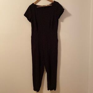 Preowned Women’s Size 10P Black Polkadot Boden One Piece Romper Jumpsuit
